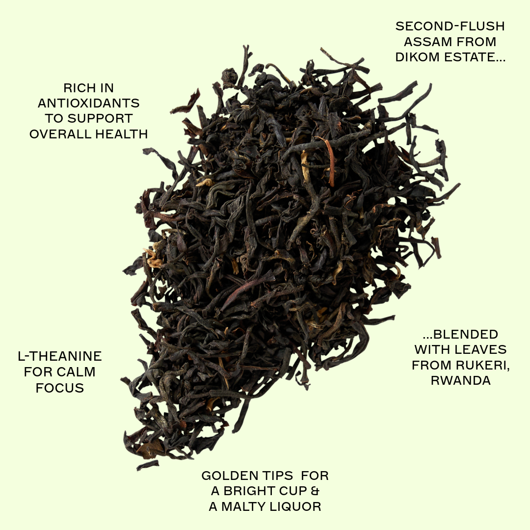 Organic English Breakfast tea leaves and features by Idyll