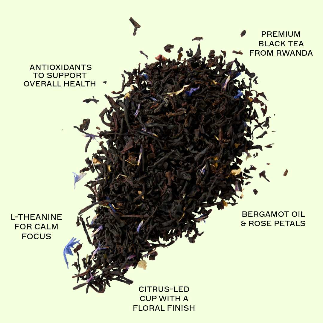 Organic French Earl Grey tea leaves and features by Idyll