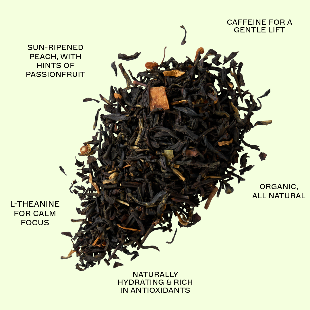 Organic Iced Peach tea leaves and features by Idyll