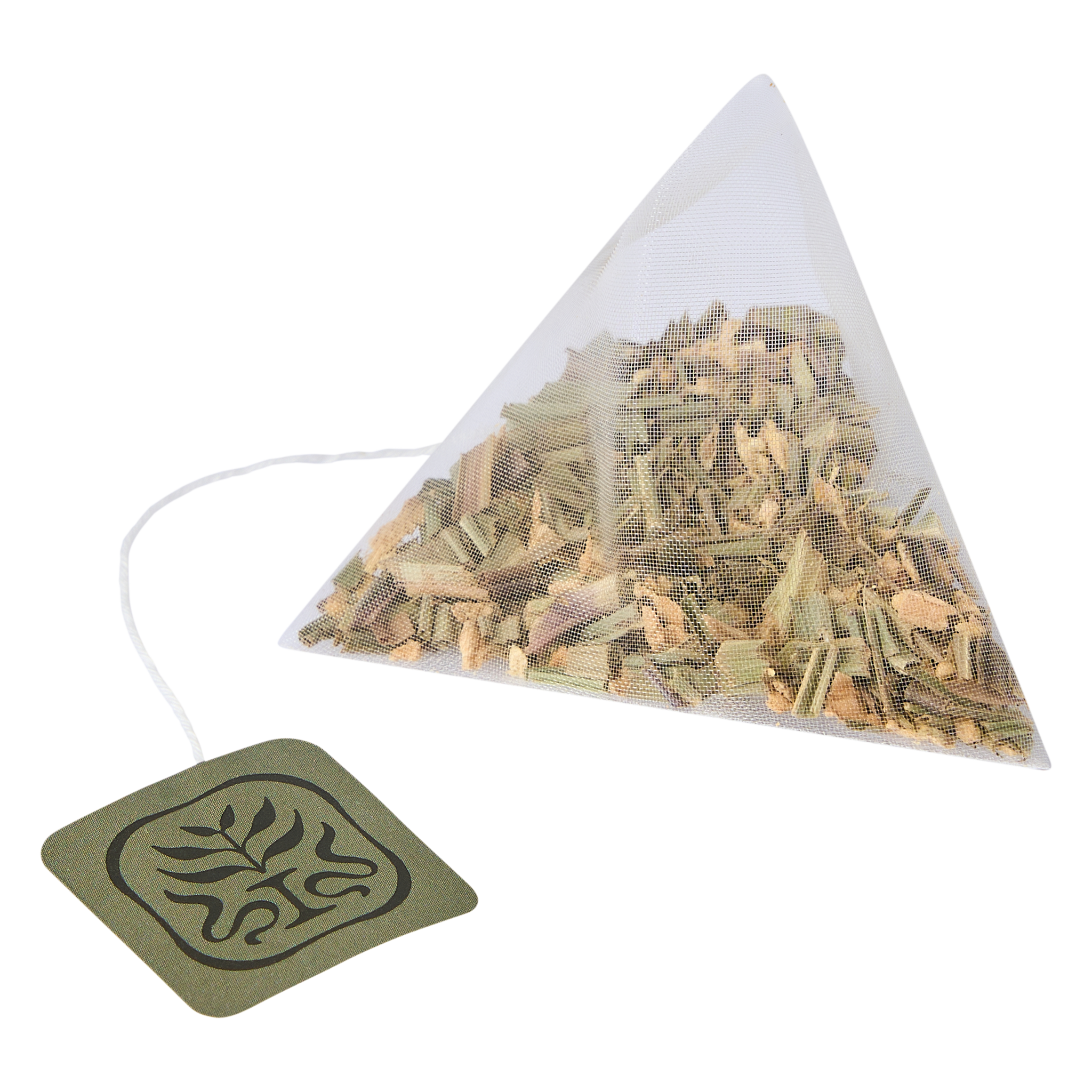 Organic lemongrass & ginger pyramid tea bag by Idyll