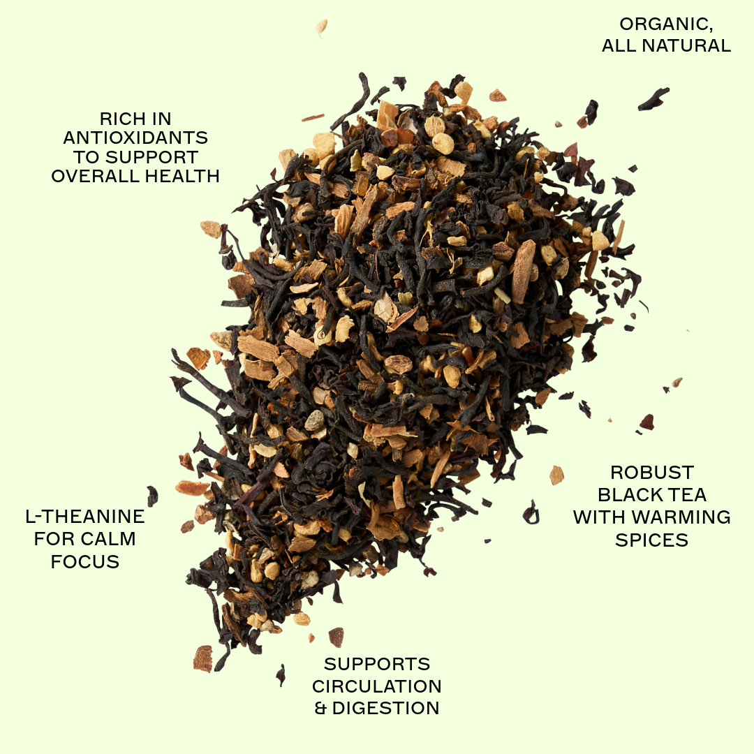 Organic Masala Chai leaves and features by Idyll