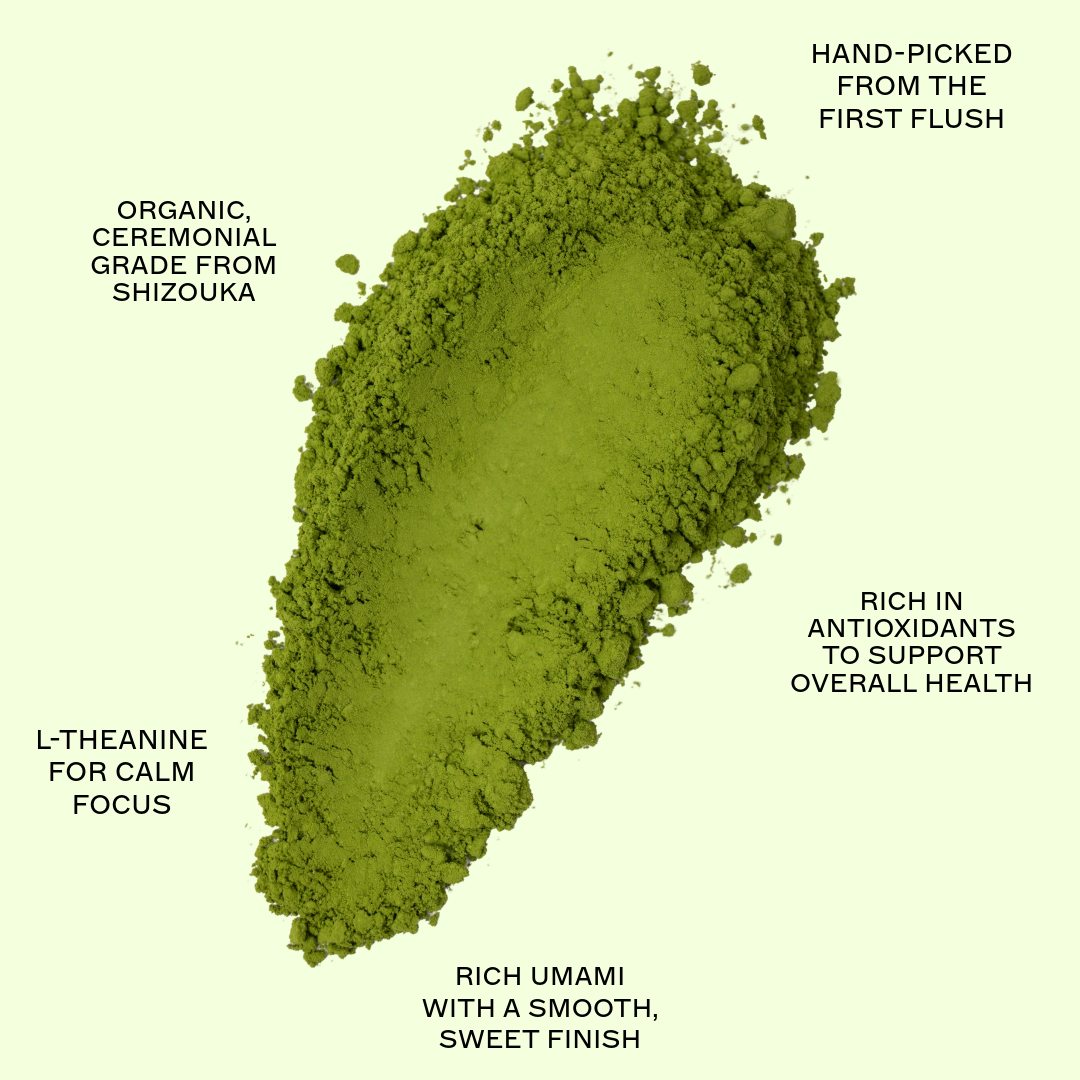 Organic Matcha tea powder and features by Idyll