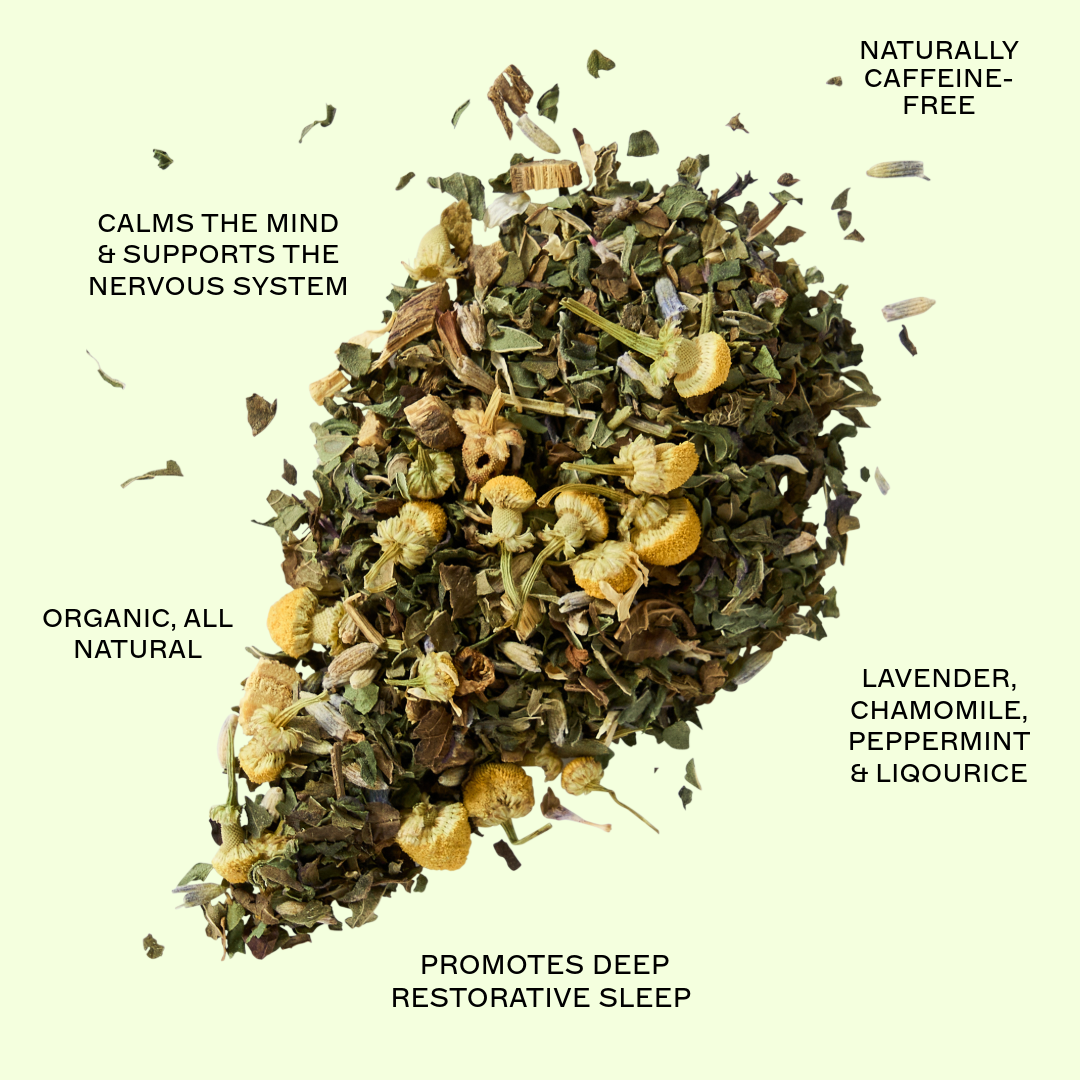 Organic Sleep tea leaves and features by Idyll